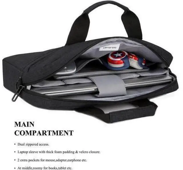 Alt view image 3 of 7 - 15.6 Inch Stylish Lightweight Business Laptop Shoulder Messenger Bag Briefcase Sleeve Case for 15-15.6 Inches Laptop/Notebook/MacBook/Ultrabook/Chromebook Computers