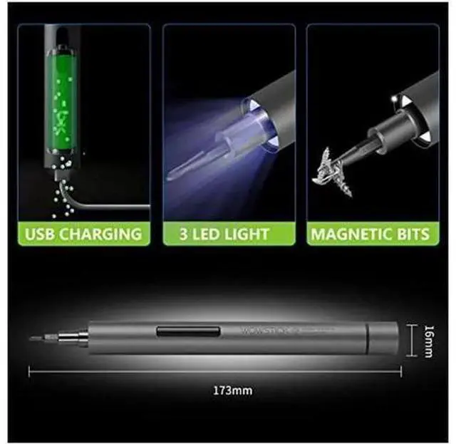 Alt view image 2 of 5 - Wowstick 1F+ 69 In 1 Mini Electric Screwdriver, Precision Screwdriver Set with 56 Magnetic Precision Bits & LED Light, Rechargeable Automatic Screwdriver for Toys, Mobile Phones, Computers