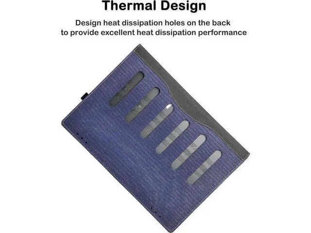 Alt view image 2 of 7 - Case Cover for HP OmniBook 7/X 16 inch AI PC 16-ay/16-aw/16-az & for HP OmniBook 5 Laptop 16-ba 16-bc 16z-bc Sleeve,PU Leather Protective Bag Shell with Pen Holder Blue