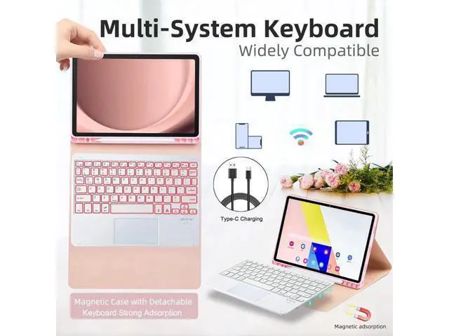 Alt view image 2 of 7 - BONAEVER Keyboard Case for iPad Air 13 Inch M3 2025 M2 2024, iPad Pro 12.9 6th 2022/5th 2021/4th 2020/3rd 2018 Gen, Detachable Bluetooth Keyboard with Trackpad 7 Colors RGB Backlit, Pencil Holder