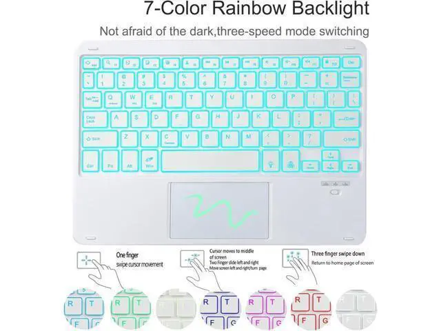 Alt view image 3 of 7 - BONAEVER Keyboard Case for iPad Air 13 Inch M3 2025 M2 2024, iPad Pro 12.9 6th 2022/5th 2021/4th 2020/3rd 2018 Gen, Detachable Bluetooth Keyboard with Trackpad 7 Colors RGB Backlit, Pencil Holder