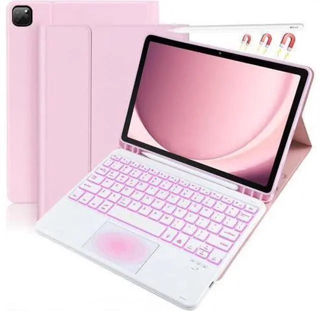 Main image of BONAEVER Keyboard Case for iPad Air 13 Inch M3 2025 M2 2024, iPad Pro 12.9 6th 2022/5th 2021/4th 2020/3rd 2018 Gen, Detachable Bluetooth Keyboard with Trackpad 7 Colors RGB Backlit, Pencil Holder