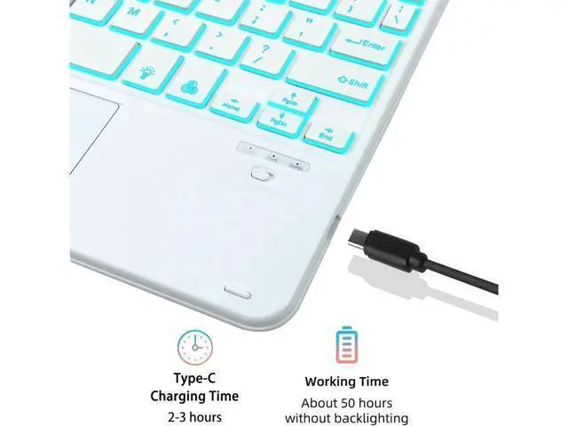 Alt view image 5 of 7 - BONAEVER Keyboard Case for iPad Air 13 Inch M3 2025 M2 2024, iPad Pro 12.9 6th 2022/5th 2021/4th 2020/3rd 2018 Gen, Detachable Bluetooth Keyboard with Trackpad 7 Colors RGB Backlit, Pencil Holder