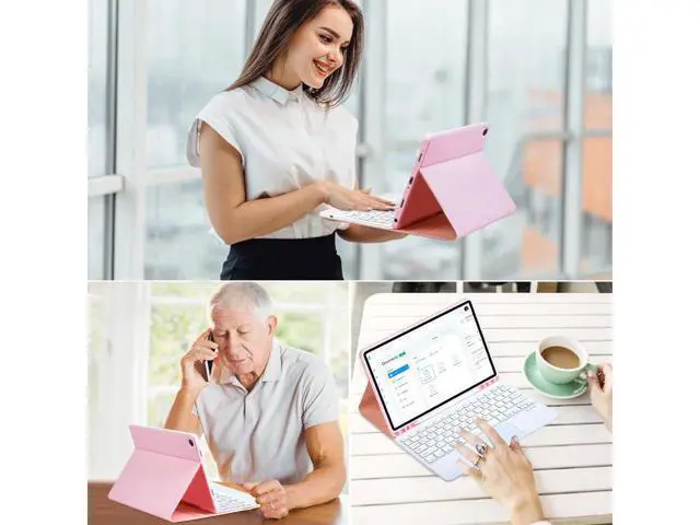 Alt view image 7 of 7 - BONAEVER Keyboard Case for iPad Air 13 Inch M3 2025 M2 2024, iPad Pro 12.9 6th 2022/5th 2021/4th 2020/3rd 2018 Gen, Detachable Bluetooth Keyboard with Trackpad 7 Colors RGB Backlit, Pencil Holder