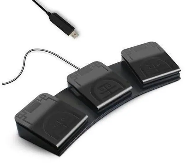 Main image of Foot Pedal PC USB Triple Foot Switch Programmable Computer Keyboard Shortcut Key Customized Combination Key One Key Move for Video Game Office Equiment Control HID (Mechanical Switch)