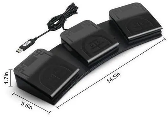 Alt view image 3 of 5 - Foot Pedal PC USB Triple Foot Switch Programmable Computer Keyboard Shortcut Key Customized Combination Key One Key Move for Video Game Office Equiment Control HID (Mechanical Switch)