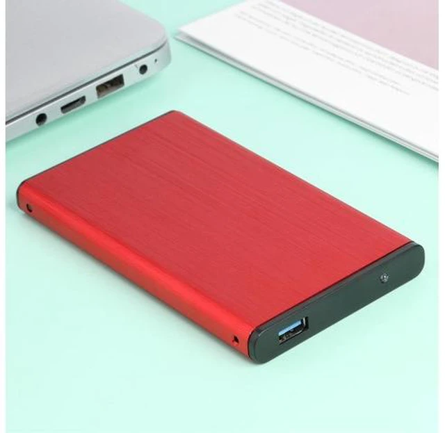 Alt view image 2 of 6 - External HDD SSD Enclosure Tool Free 2.5 Hard Drive Case SATA III II I to USB3.0 HDD Case with USB Cable Pouch New(Red)