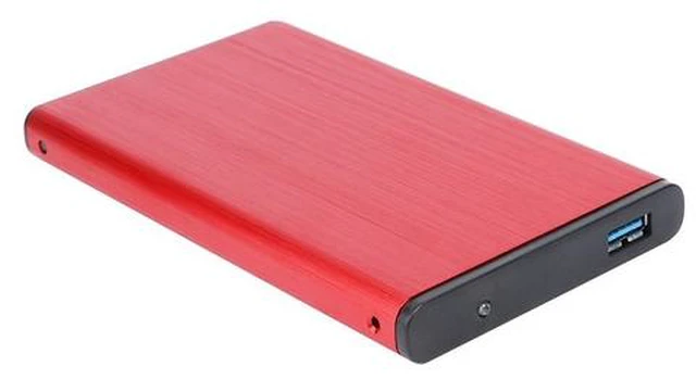 Main image of External HDD SSD Enclosure Tool Free 2.5 Hard Drive Case SATA III II I to USB3.0 HDD Case with USB Cable Pouch New(Red)