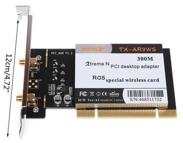 Alt view image 6 of 6 - AR9223 PCI 300M Wireless WiFi Adapter PCI Wireless Card with 2 Antenna Dropship
