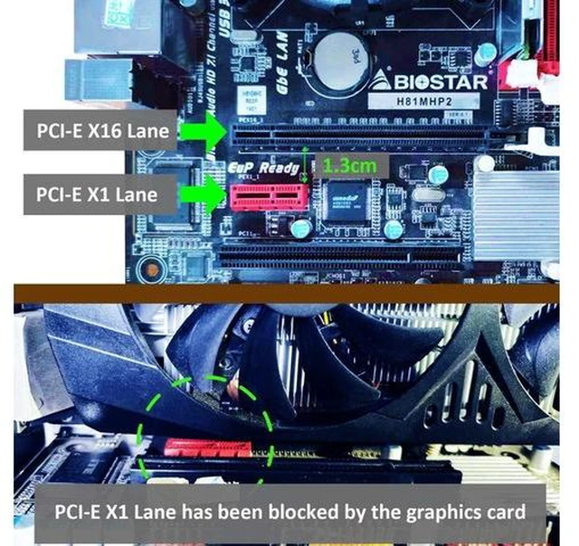 Alt view image 2 of 4 - GLOTRENDS PCIe Extension Cable (23 inch/60cm Length 1X to 1X) to extend GPU covered PCIe X1 Lane for WiFi Adapter or Sound Card Vertical Installation