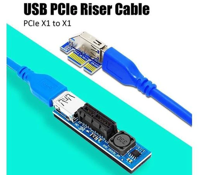 Alt view image 4 of 4 - GLOTRENDS PCIe Extension Cable (23 inch/60cm Length 1X to 1X) to extend GPU covered PCIe X1 Lane for WiFi Adapter or Sound Card Vertical Installation