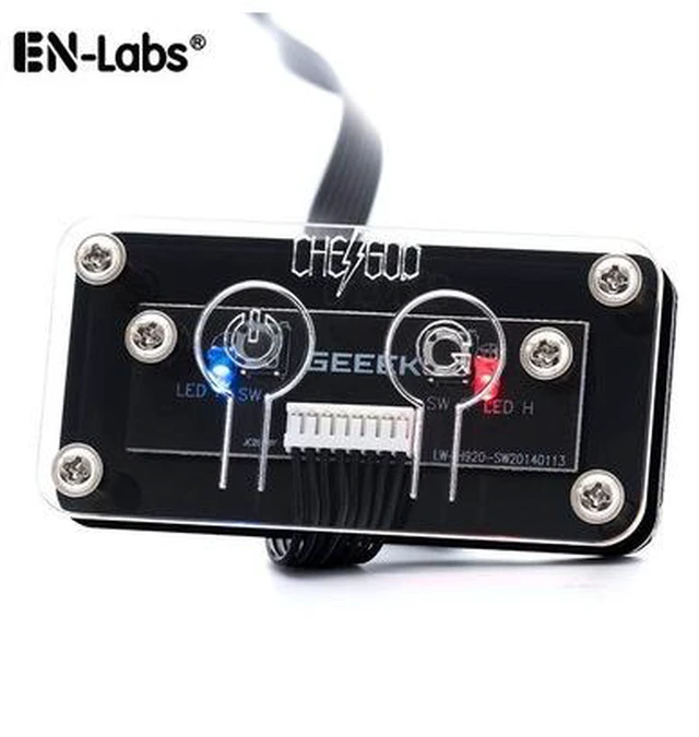 Main image of PC Power Switch Button Cable,Desktop Computer Power Supply On/Off,Reset Switcher Extention Cord w/ HDD LED Indicator& PMMA Case-2FT