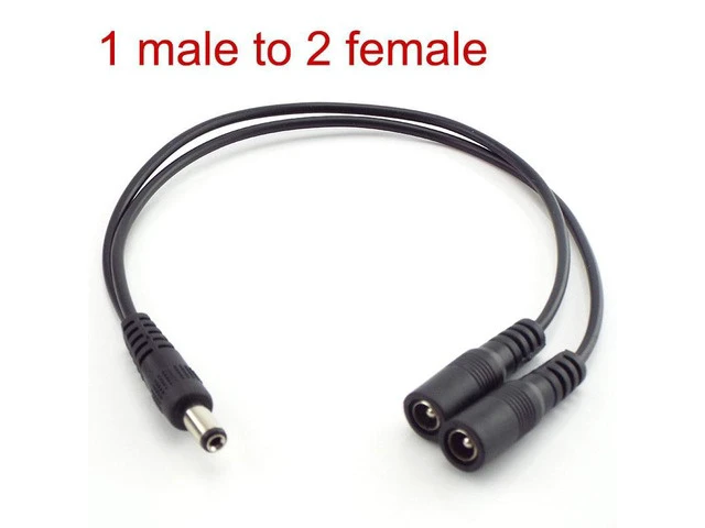 Main image of 5.5mm*2.1mm 1 Male to 2 Female Connector Male to Female Plug DC Power Splitter Cable CCTV LED Strip Light Power Supply Adapter L