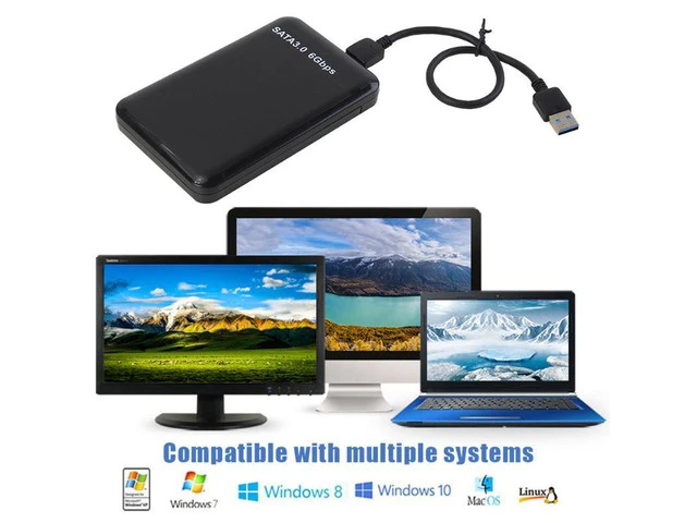 Alt view image 2 of 6 - SSD Case 2.5inch SATA to USB 3.0 Hard Drive Enclosure for SSD Disk HDD Box Case Support UASP HD External Hard Disk cover (Black)