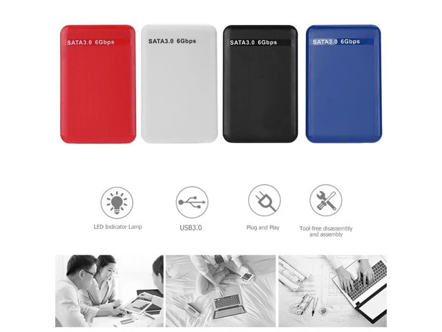Alt view image 3 of 6 - SSD Case 2.5inch SATA to USB 3.0 Hard Drive Enclosure for SSD Disk HDD Box Case Support UASP HD External Hard Disk cover (Black)
