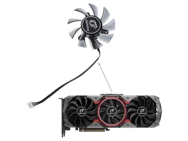Alt view image 6 of 6 - 1/3PC Graphics Card Cooling Fan for Colorful RTX 2060 2070 2080 2080Ti 1660ti 1660 AD VGA Cooler Fan 4Pin 12V 89mm/75mm(89MM)