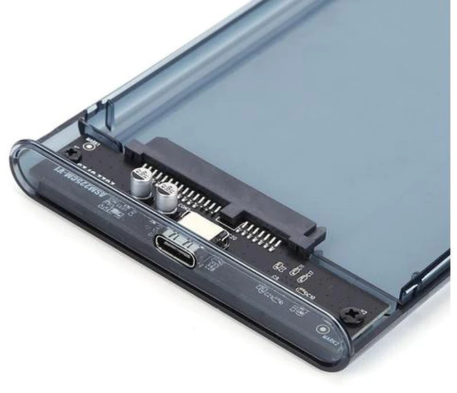 Alt view image 3 of 6 - 2.5inch SSD HDD Hard Disk Box SATA To USB3.1 8TB Mobile HDD Box USB3.0 To Type-C Transparent Plug and Play for Notebook Computer(Transparent Black)