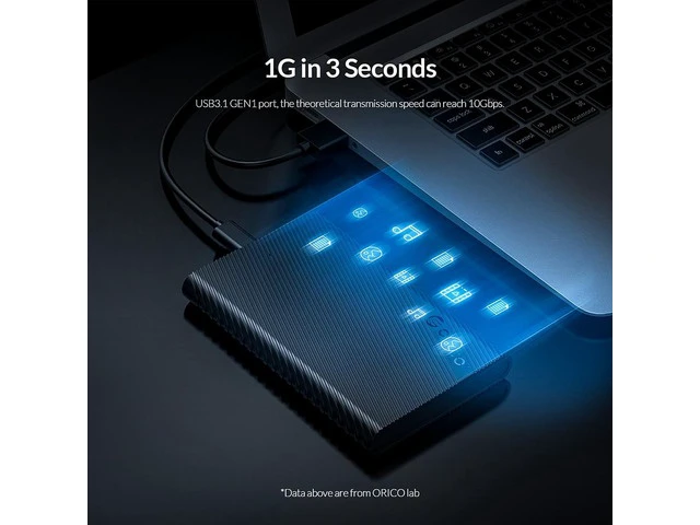 Alt view image 5 of 6 - 2.5 inch SATA to USB 3.1 Gen 1 Type C 5Gbps External HDD SSD Enclosure for 7mm 9.5mm 2.5 inch HDD SSD Smart Sleep(USB C to USB A)