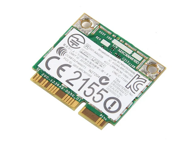 Alt view image 3 of 5 - Dual Band For BCM94352HMB DW1550 867Mbps Wifi Bluetooth BT 4.0 Mini PCI-E Half Wireless WI-Fi Card BCM94352 802.11/ac DW1550