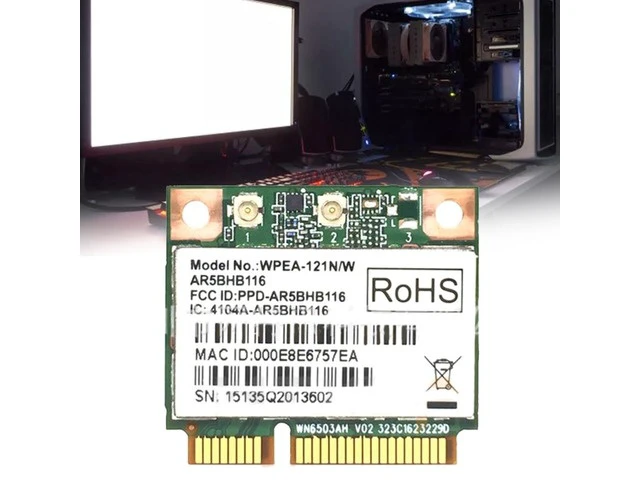 Alt view image 2 of 6 - AR9382 AR5BHB116 802.11 300Mbps Mini PCI-E WiFi Wireless Card 2.4/5G-Band Dropship