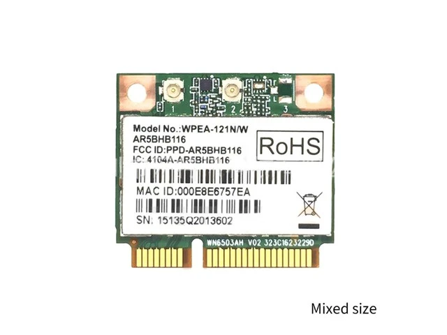Alt view image 6 of 6 - AR9382 AR5BHB116 802.11 300Mbps Mini PCI-E WiFi Wireless Card 2.4/5G-Band Dropship