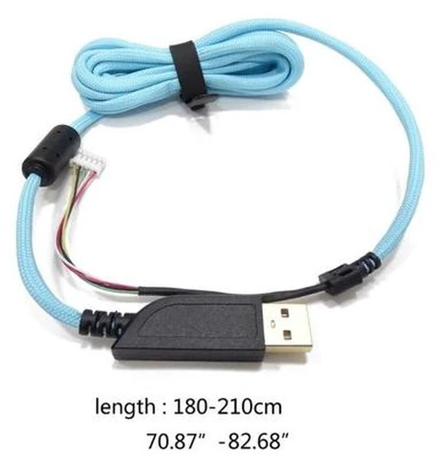Alt view image 6 of 6 - Replacement Mice Wire Soft USB Mouse Cable Line for ZOWIE S1,S2,FK-B Mouse 210cm(White)