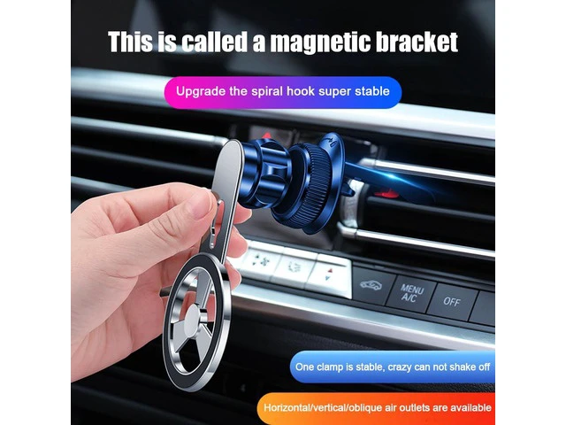 Alt view image 3 of 5 - Universal Phone Holder Stand Air Vent Mount GPS Support Magnetic Phone Fixed Bracket Auto Car Accessories Magnetic Holder(Silver)