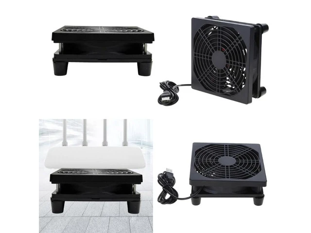 Alt view image 2 of 6 - 120mm 5V USB Powered Fan Cooling for Router Modem TV Box Router Cooling Case Fan for Cooling Various Electronics Device