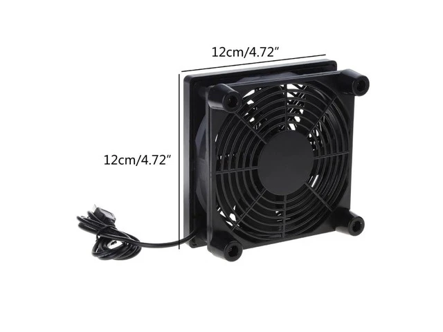 Alt view image 6 of 6 - 120mm 5V USB Powered Fan Cooling for Router Modem TV Box Router Cooling Case Fan for Cooling Various Electronics Device