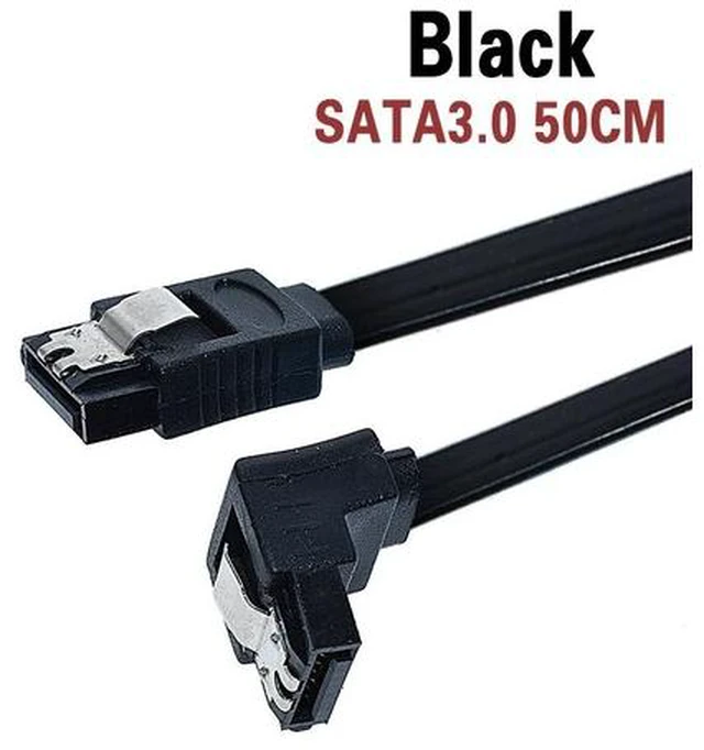 Main image of SATA Cable 3.0 to Hard Disk SSD adapter HDD cable Straight 90 Degree Sata Cable for Asus MSI Gigabyte Motherboard Cable Sata(Black 3.0 50CM1)