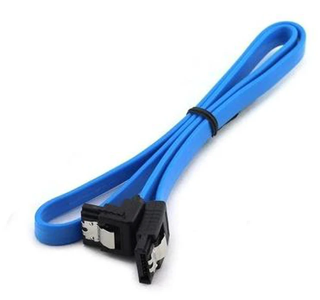 Main image of 1pcs Sata 3.0 Data Cable SATA III SATA 3 Cable 45cm With Locking Latch Straight To Right Angle 90 Degree 6GBs(Blue)(0.4M)