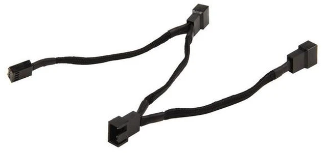 Main image of Silverstone All Black Sleeved 1-3 PWM Fan Splitter Cable 100 mm (CPF02)