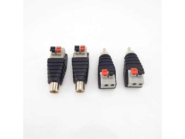 Alt view image 4 of 6 - DC plug RCA Male Female Connector 5.5mmx2.1mm Speaker Wire A/V Cable to Audio Press Plug Terminal Adapter Jack Plug wholesale(10pcs Male)
