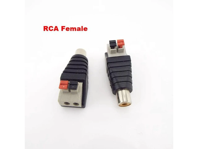 Alt view image 3 of 6 - DC plug RCA Male Female Connector 5.5mmx2.1mm Speaker Wire A/V Cable to Audio Press Plug Terminal Adapter Jack Plug wholesale(10pcs Male)