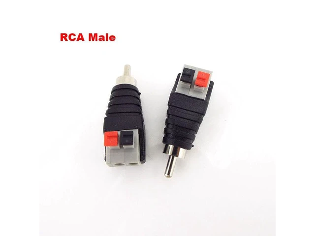 Alt view image 2 of 6 - DC plug RCA Male Female Connector 5.5mmx2.1mm Speaker Wire A/V Cable to Audio Press Plug Terminal Adapter Jack Plug wholesale(10pcs Male)