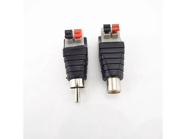 Alt view image 5 of 6 - DC plug RCA Male Female Connector 5.5mmx2.1mm Speaker Wire A/V Cable to Audio Press Plug Terminal Adapter Jack Plug wholesale(10pcs Male)