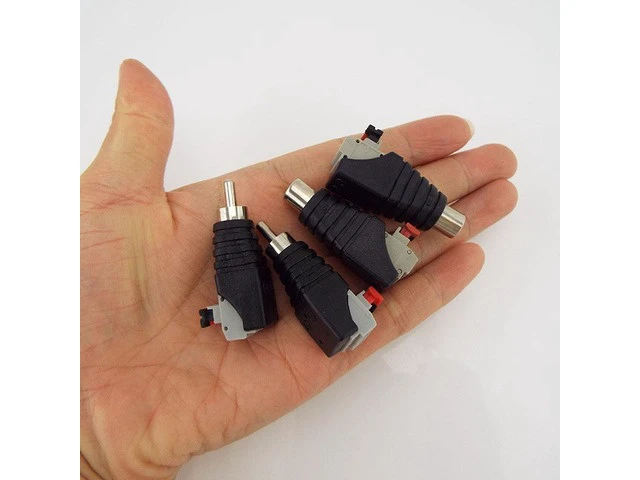 Alt view image 6 of 6 - DC plug RCA Male Female Connector 5.5mmx2.1mm Speaker Wire A/V Cable to Audio Press Plug Terminal Adapter Jack Plug wholesale(10pcs Male)