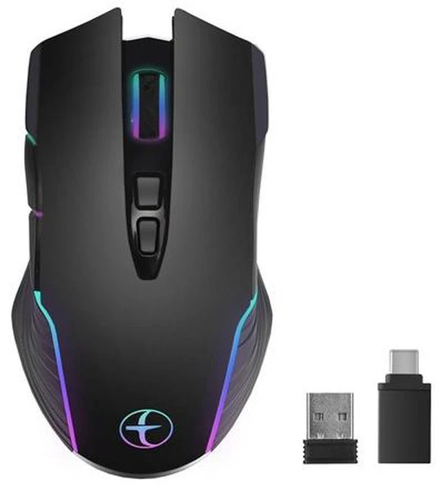 Main image of 2.4G Wireless Mouse Ergonomic Mouse Jiggler Mouse Mover LED Rechargeable Silent Mouse USB Optical Mice