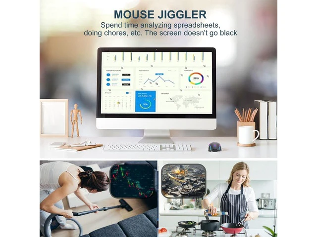 Alt view image 4 of 6 - 2.4G Wireless Mouse Ergonomic Mouse Jiggler Mouse Mover LED Rechargeable Silent Mouse USB Optical Mice