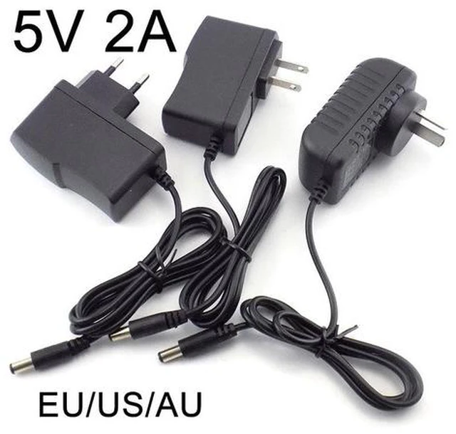 Main image of DC 5V 2A Power Adapter Supply AC to DC 100V-240V Converter Charger 2000mAh 5.5mm x 2.1mm US EU Plug for LED Strip CCTV Camer EU plug
