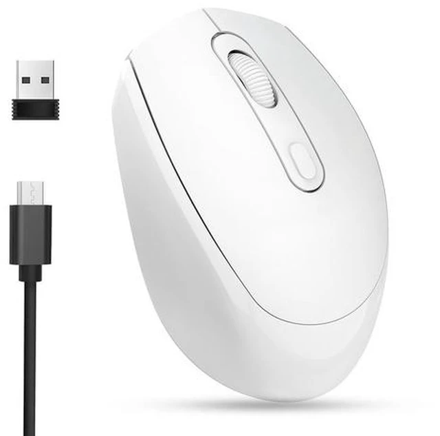 Main image of M107 Dual Mode Rechargeable Mouse 2.4G Wireless Mouse Mute Notebook Desktop Computer Office Mouse USB Optical Mice White