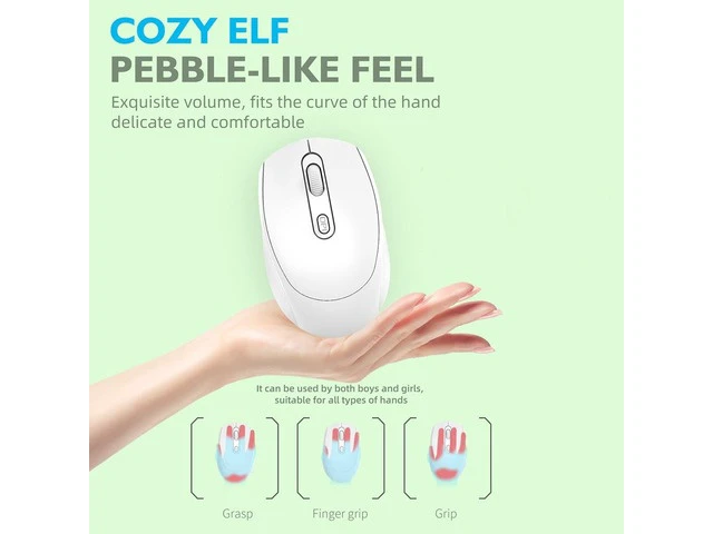 Alt view image 2 of 6 - M107 Dual Mode Rechargeable Mouse 2.4G Wireless Mouse Mute Notebook Desktop Computer Office Mouse USB Optical Mice White