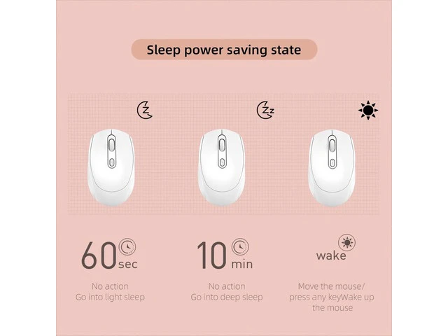 Alt view image 5 of 6 - M107 Dual Mode Rechargeable Mouse 2.4G Wireless Mouse Mute Notebook Desktop Computer Office Mouse USB Optical Mice White