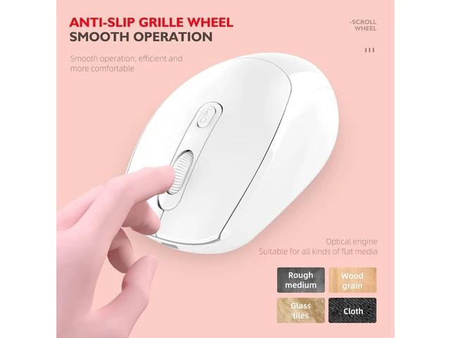Alt view image 6 of 6 - M107 Dual Mode Rechargeable Mouse 2.4G Wireless Mouse Mute Notebook Desktop Computer Office Mouse USB Optical Mice White