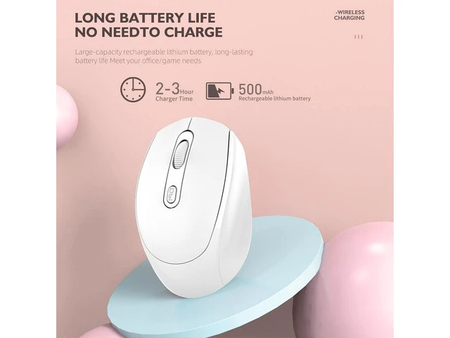 Alt view image 4 of 6 - M107 Dual Mode Rechargeable Mouse 2.4G Wireless Mouse Mute Notebook Desktop Computer Office Mouse USB Optical Mice White