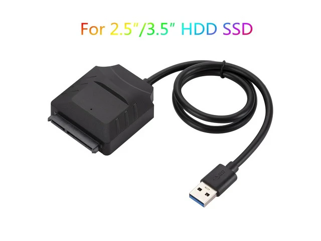 Alt view image 2 of 6 - 22 Pin SATA III to USB Cable USB 3.0 to SATA Adapter Cable Connector for 2.5 3.5 Inch External HDD SSD for PC Computer
