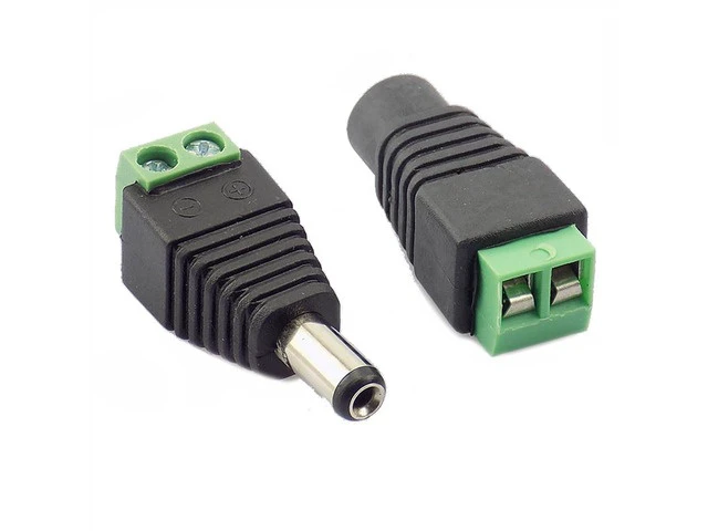 Alt view image 4 of 6 - 5 Pair (10pcs) Coax Cat5 To DC Power Male jack plug DC female Connector plug adapter Av UTP for CCTV Camera Video Balun
