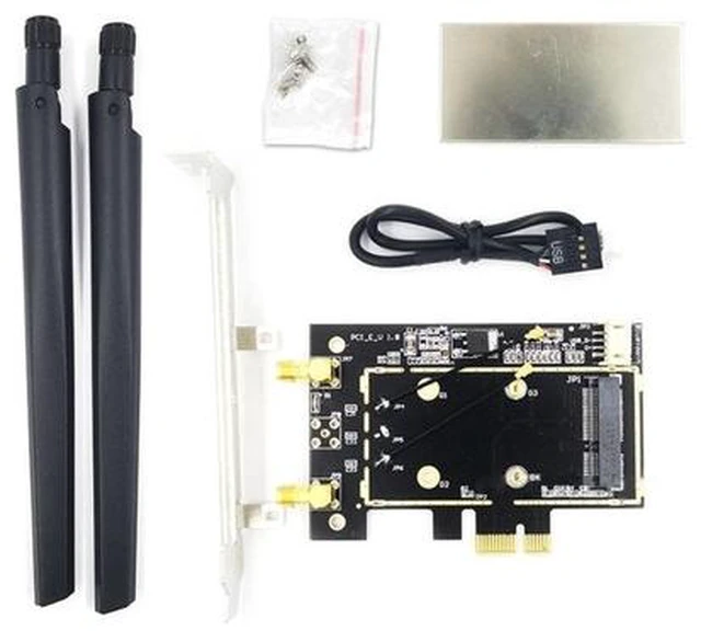 Main image of Wifi Adapter PCI-E 1X To Mini Pci-Express Wifi Raiser Wifi Wireless Card Adapter Dropship(2 antenna models)