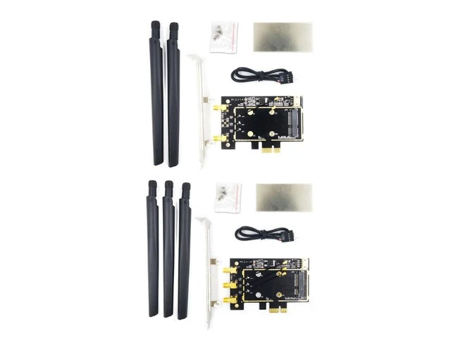 Alt view image 2 of 6 - Wifi Adapter PCI-E 1X To Mini Pci-Express Wifi Raiser Wifi Wireless Card Adapter Dropship(2 antenna models)