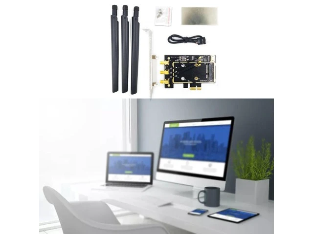 Alt view image 3 of 6 - Wifi Adapter PCI-E 1X To Mini Pci-Express Wifi Raiser Wifi Wireless Card Adapter Dropship(2 antenna models)